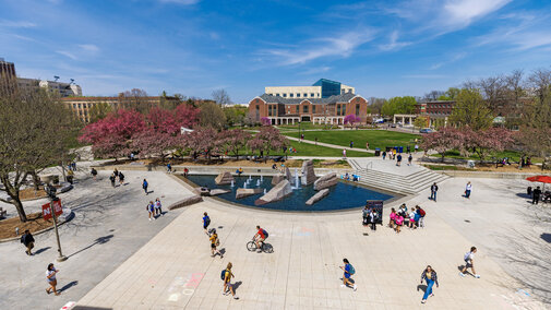 Nebraska Union Plaza in spring