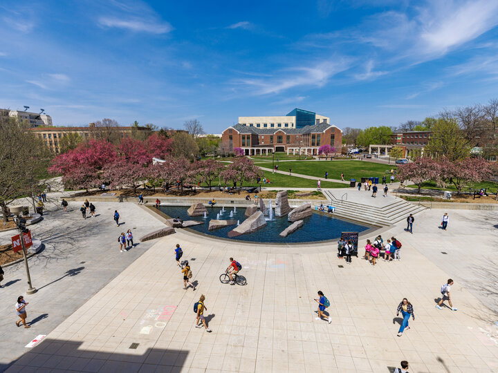 Nebraska Union Plaza in spring