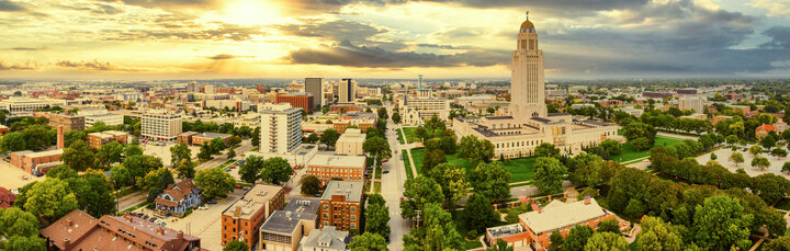 Aerial view of Lincoln, Nebraska